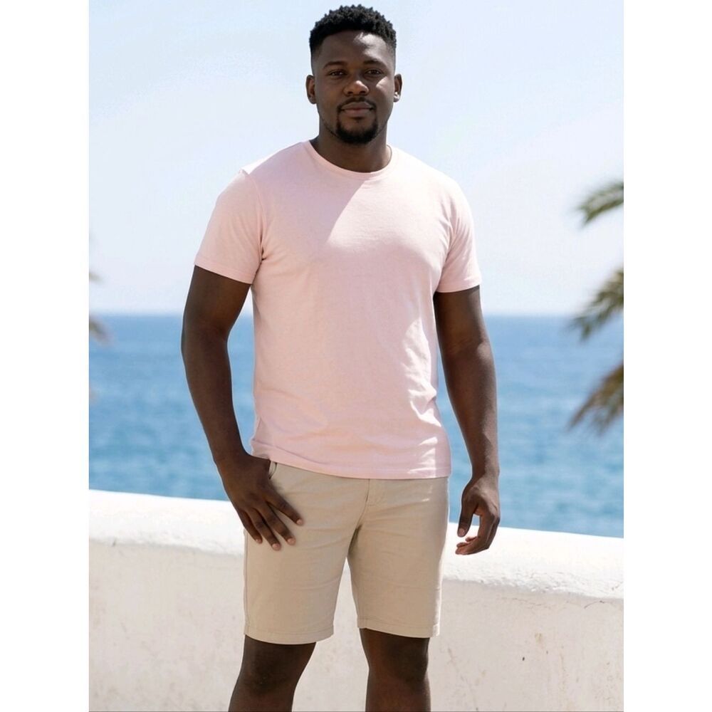 George Men's Short Sleeve Pink Tee XL 46-48 Soft Classic T-Shirt Casual Wear